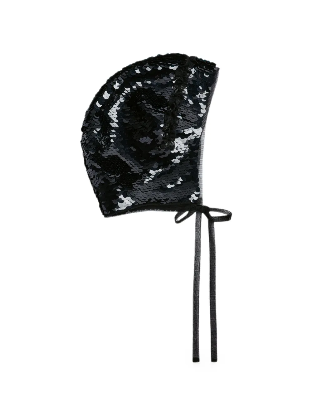 Simone Rocha sequin-embellished bonnet hat - Nero