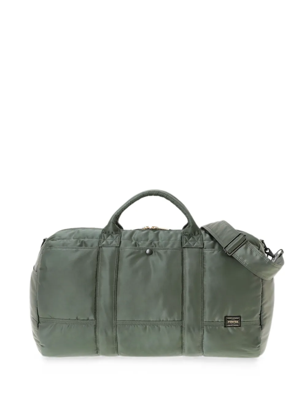 Porter-Yoshida & Co. large Tanker Drum logo-patch duffel bag - Verde