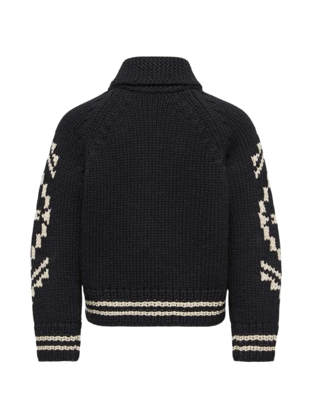 Moncler Enfant intarsia-knit shawl-collar cardigan Blauw