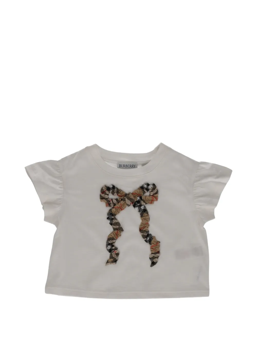 Burberry Kids T-shirt con fiocco - Toni neutri