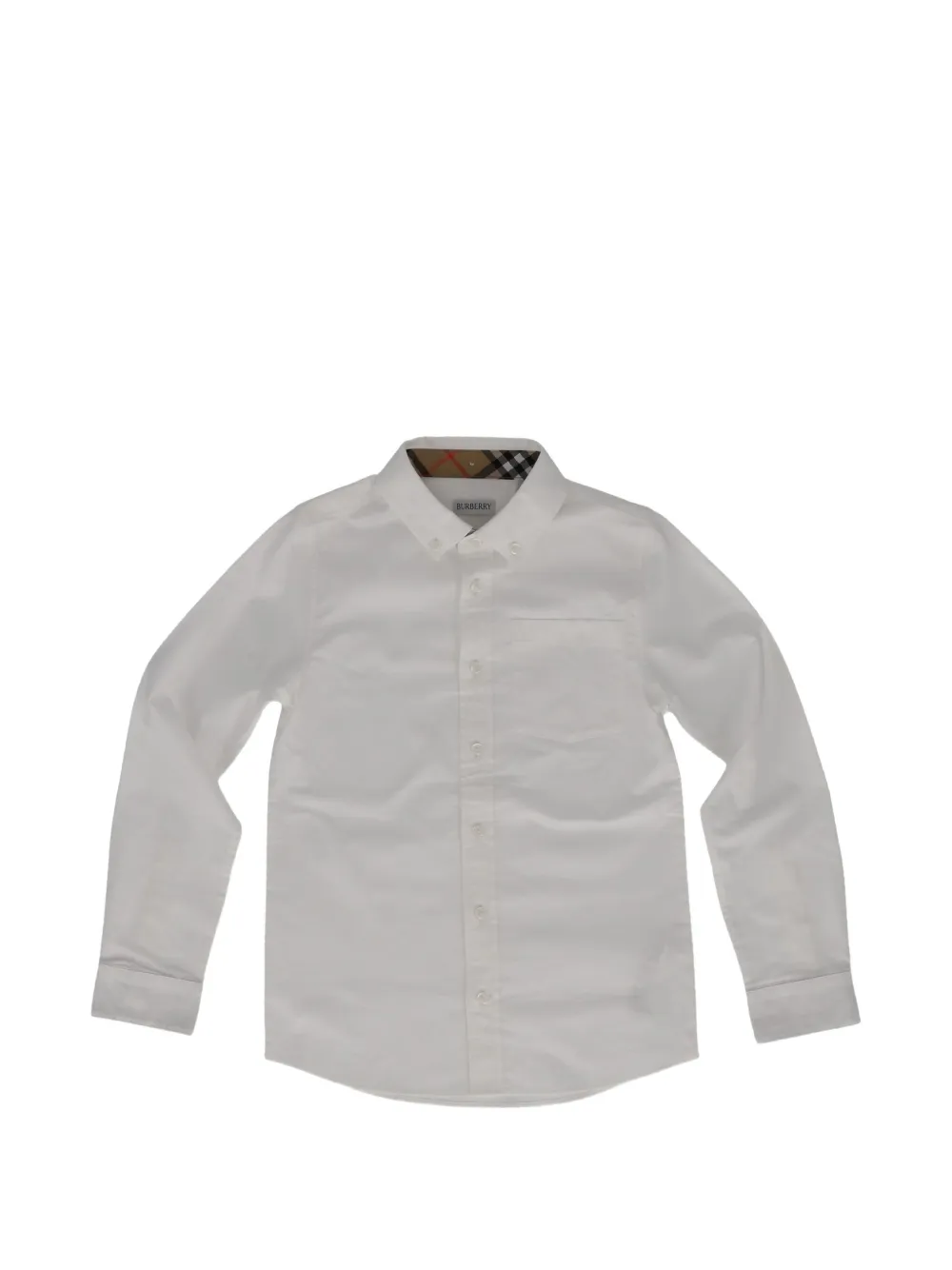 Burberry Kids button-down chest-pocket shirt - Bianco