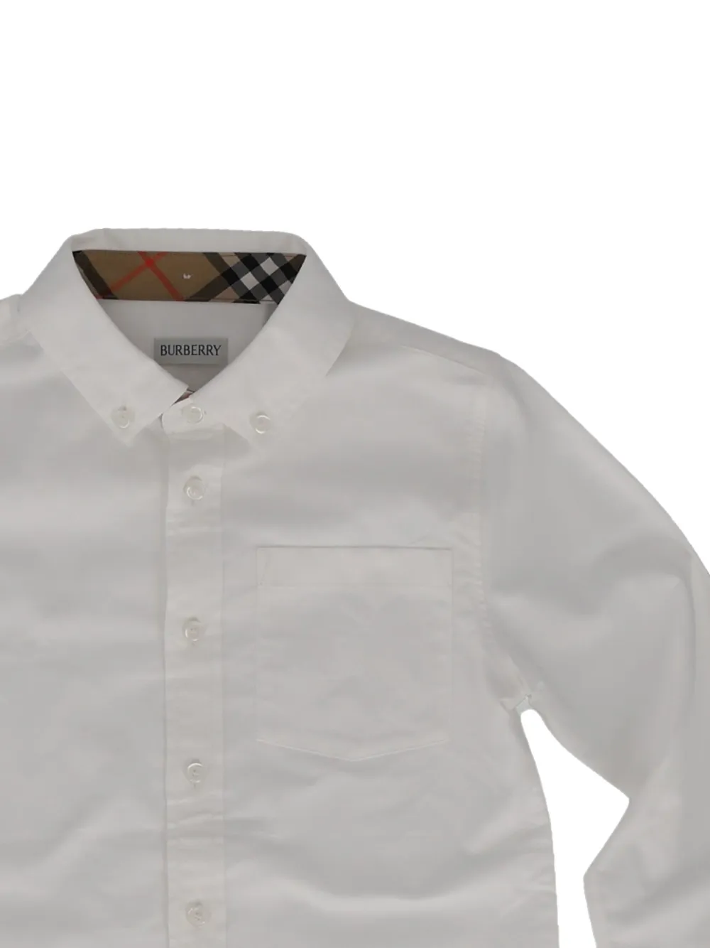 Burberry Kids Button-down shirt met borstzak Wit