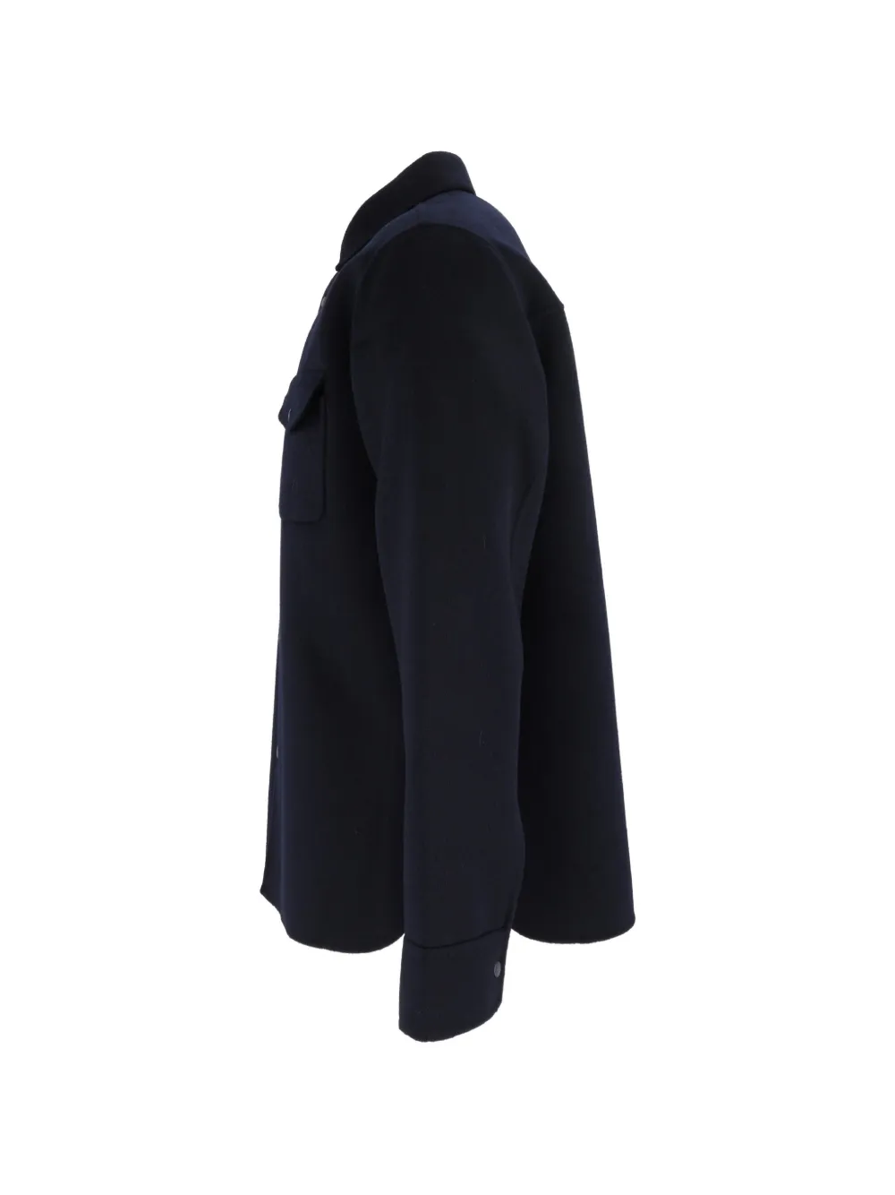 ASPESI wool flap-pocket shirt jacket Blauw