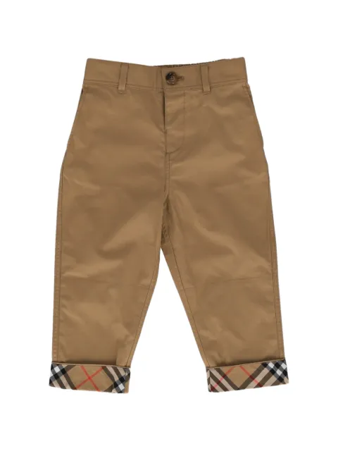 Burberry Kids pantalones con cuadros en los tobillos
