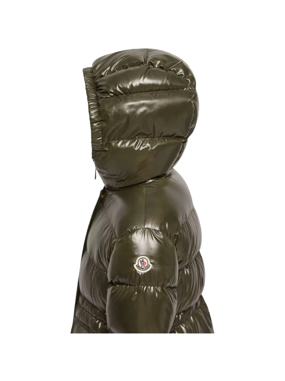 Moncler Enfant Sesie gewatteerde donsjas met capuchon Groen