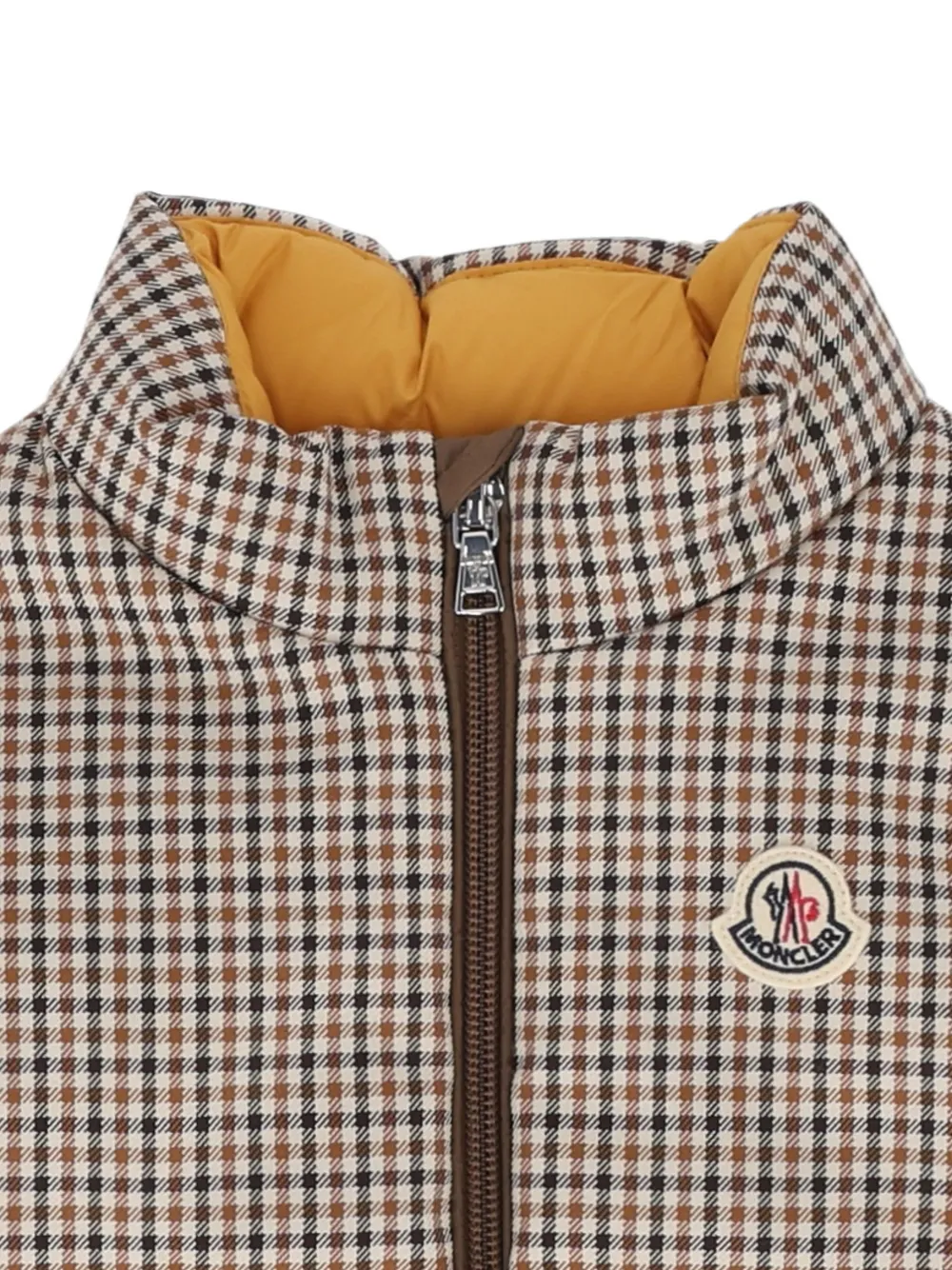 Moncler Enfant Adrien geruite bodywarmer Beige