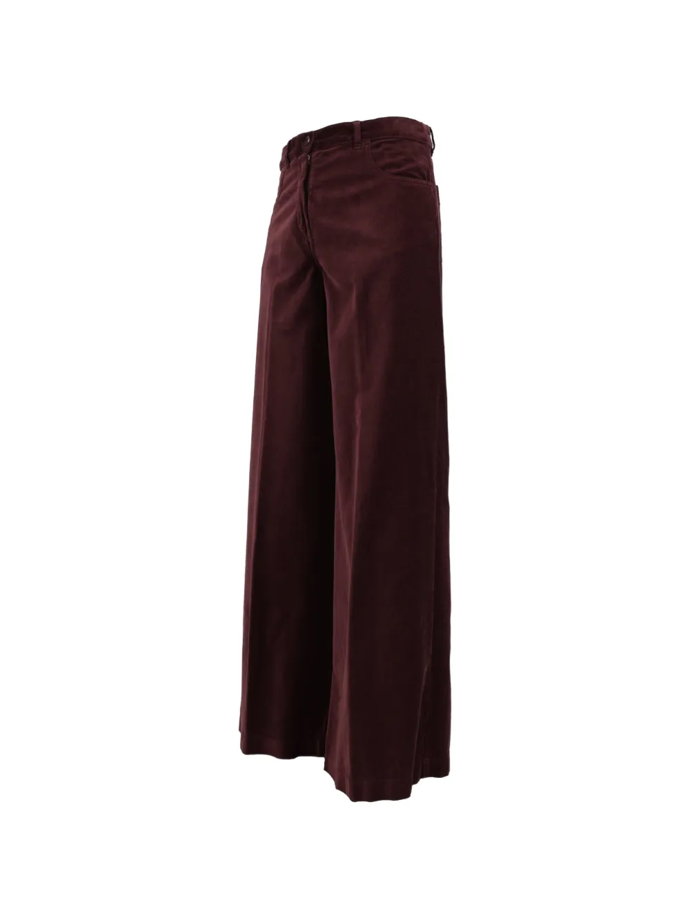 ASPESI Ribfluwelen broek met wijde pijpen Bruin