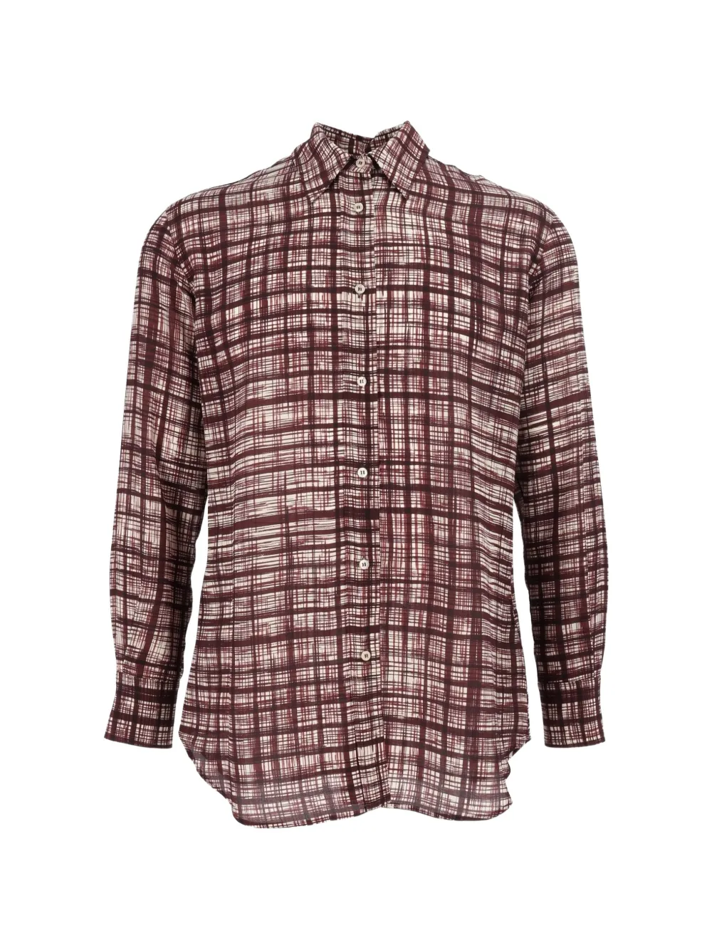 ASPESI check-print silk shirt Rood