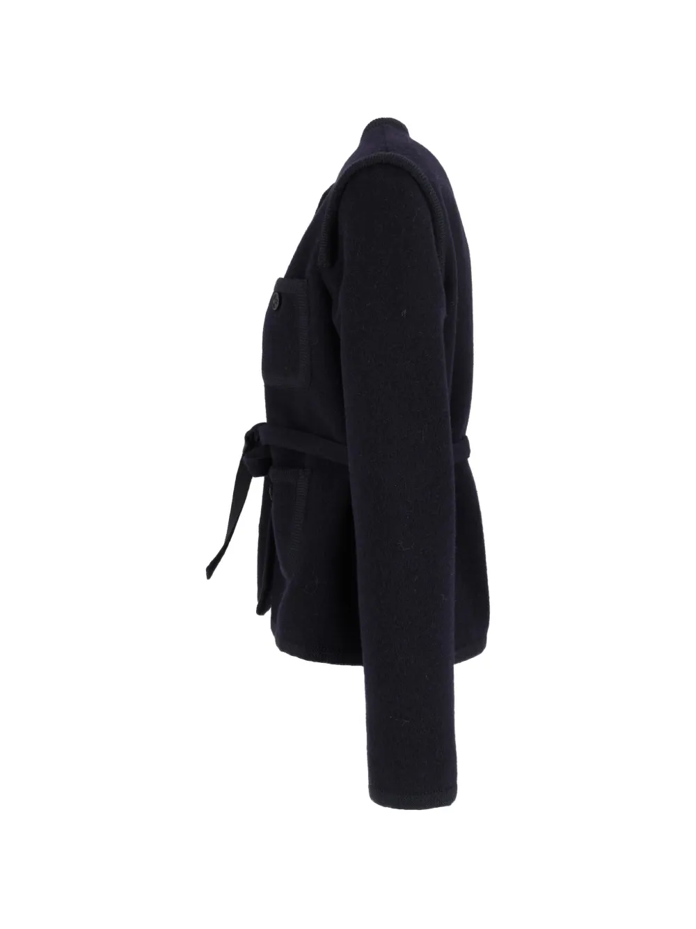 ASPESI Shetland belted wool jacket Blauw