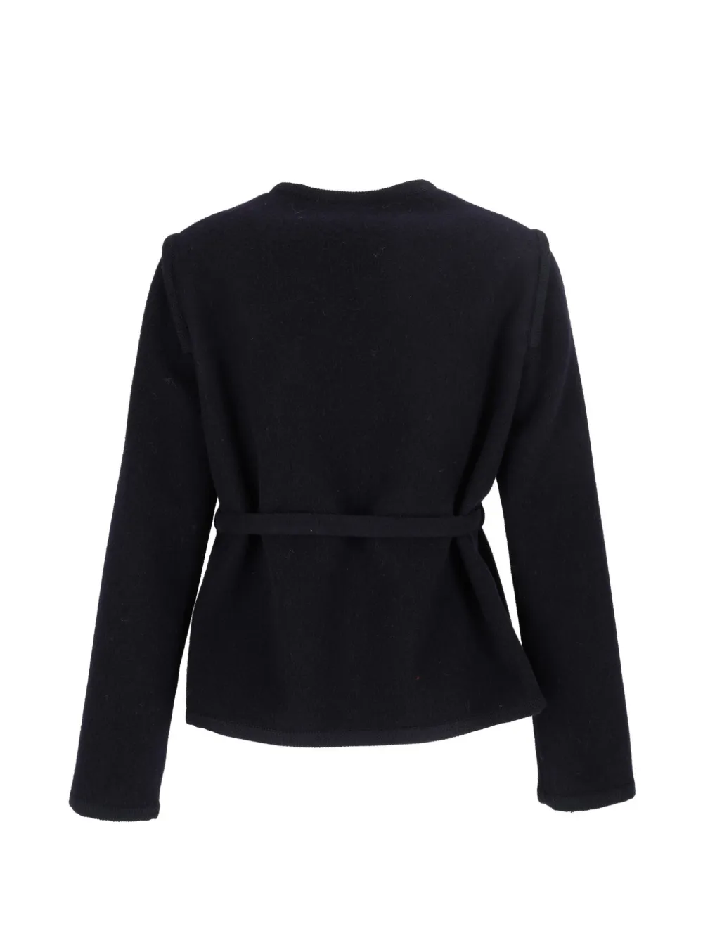 ASPESI Shetland belted wool jacket Blauw