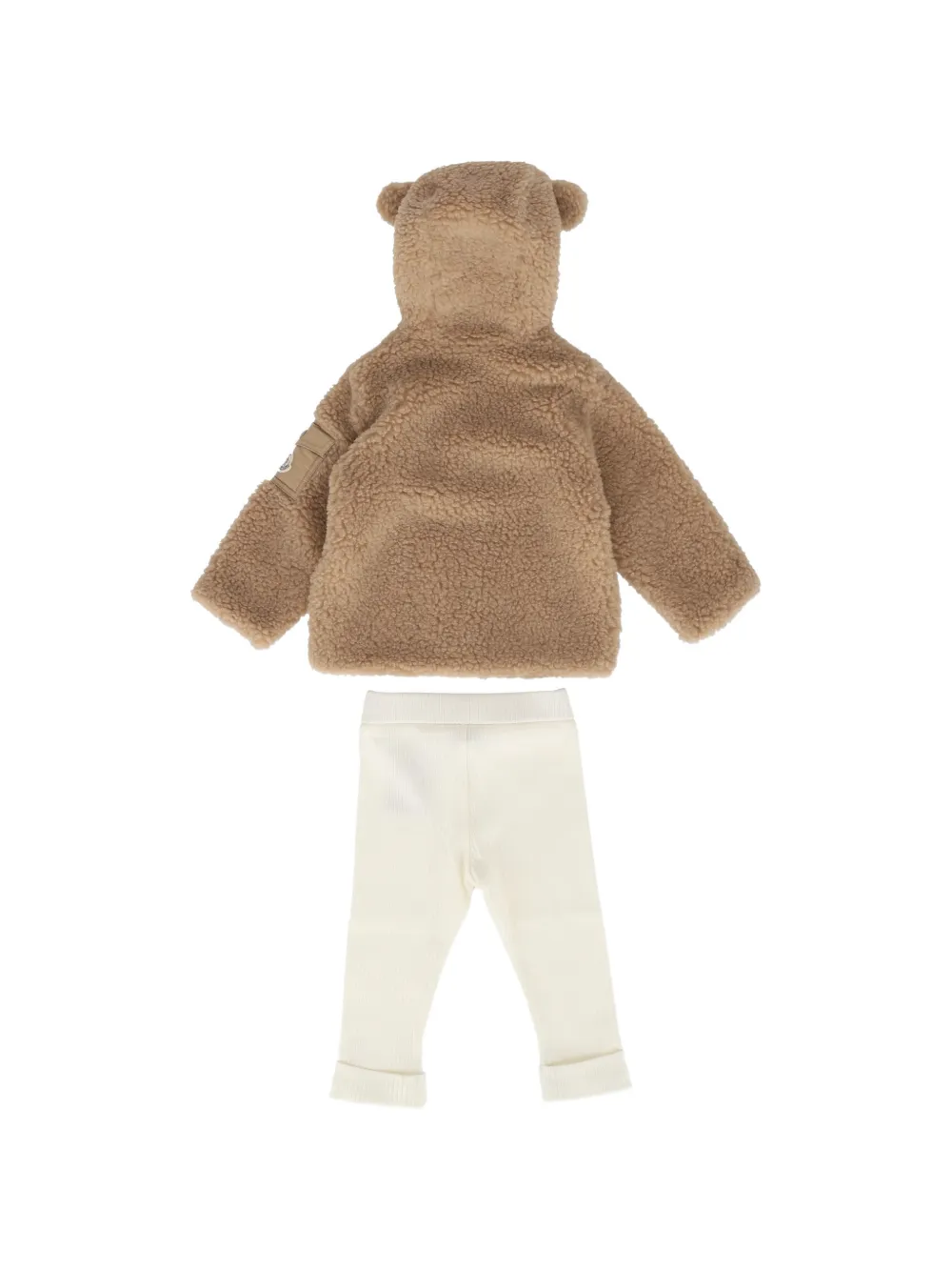 Moncler Enfant Trainingspak met teddy-fleece en oor-detail Wit