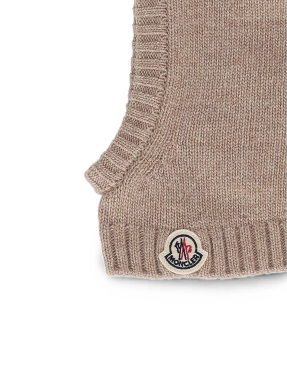 MONCLER GRENOBLE KIDS Gebreide bivakmuts met oor-detail Beige
