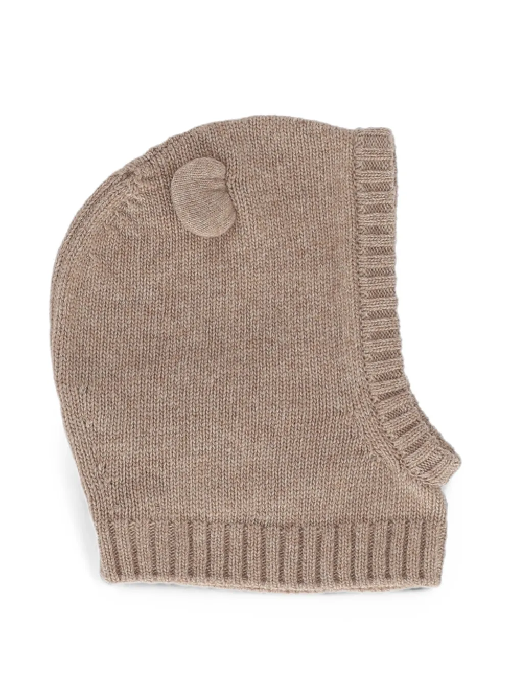 MONCLER GRENOBLE KIDS Gebreide bivakmuts met oor-detail Beige