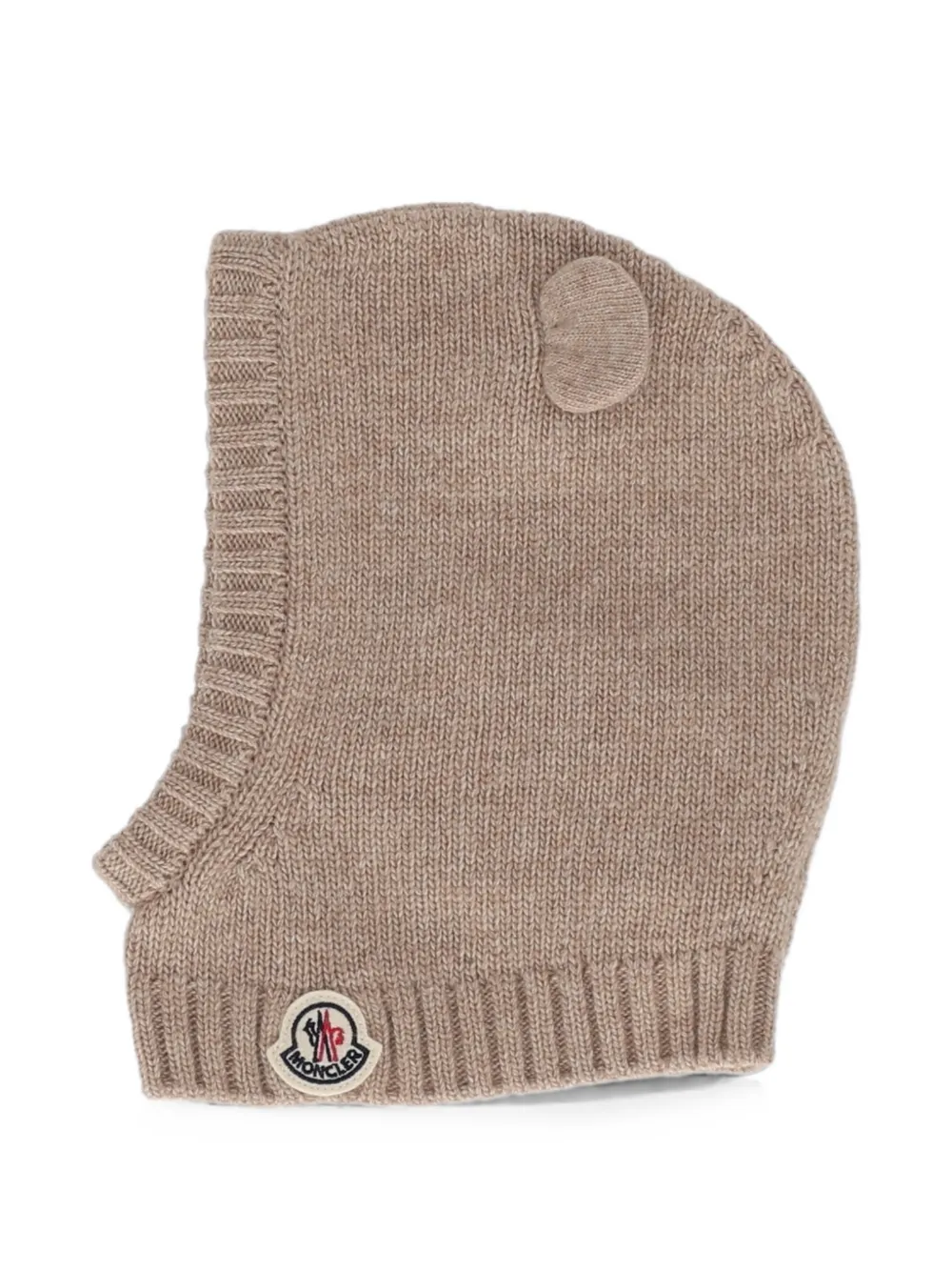 MONCLER GRENOBLE KIDS Gebreide bivakmuts met oor-detail Beige