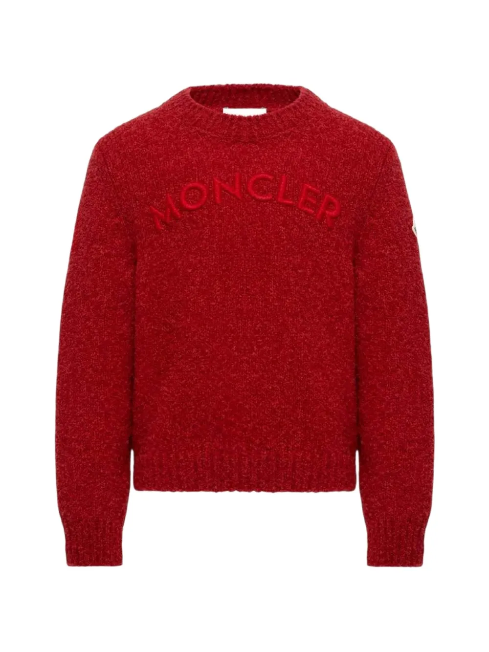 Moncler Enfant logo-embroidered long-sleeve sweater Rood