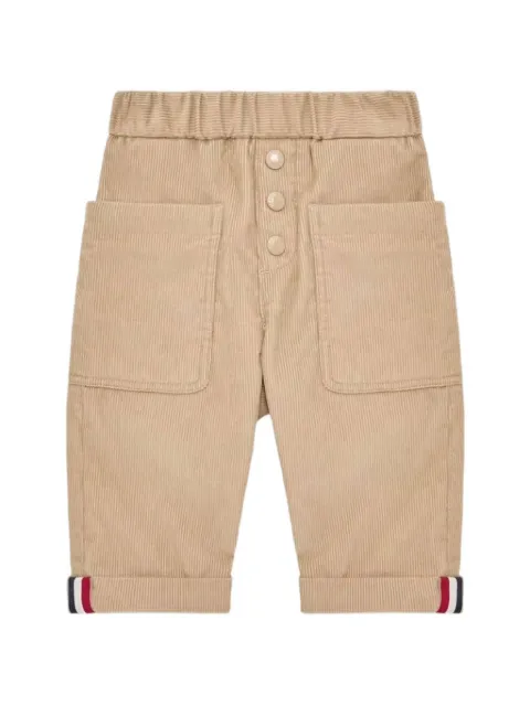 Moncler Enfant corduroy-effect patch-pocket trousers