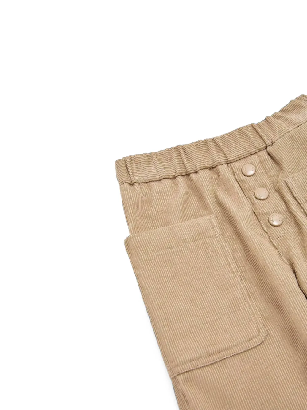 Moncler Enfant Broek met ribfluwelen effect en opgestikte zak Beige
