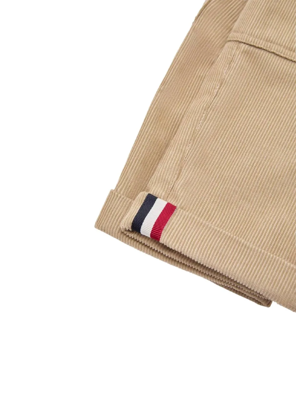 Moncler Enfant Broek met ribfluwelen effect en opgestikte zak Beige