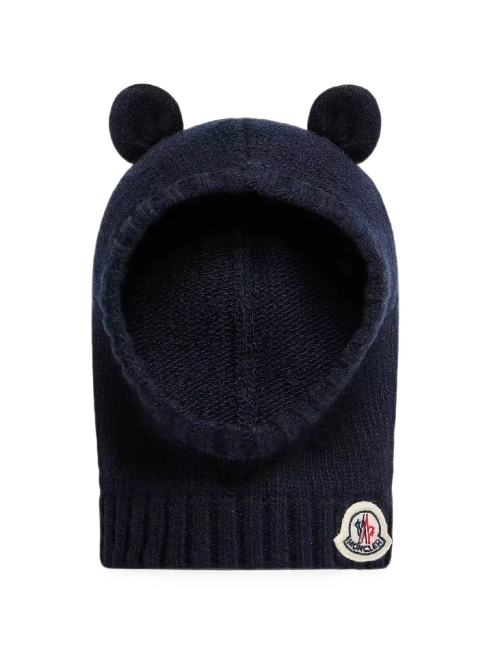 MONCLER GRENOBLE KIDS cagoule en maille à détail d’oreille - Bleu MONCLER GRENOBLE KIDS cagoule en maille à détail d’oreille - Bleu