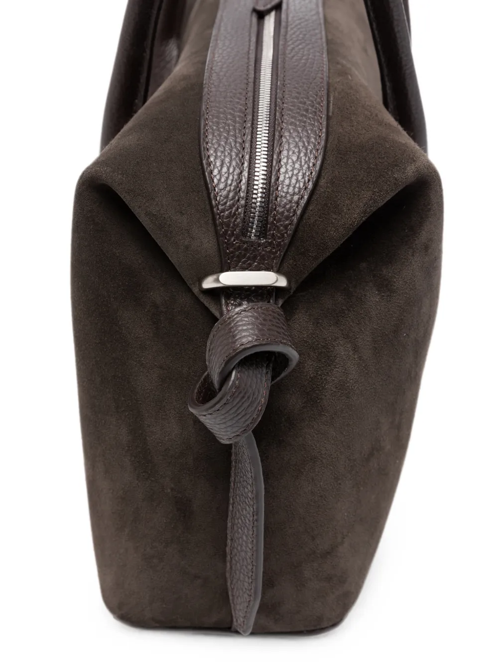 Yuzefi Brioche Duffle suède leren schoudertas Bruin