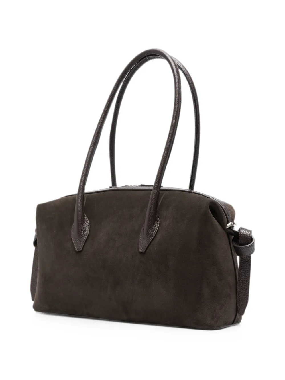 Yuzefi Brioche Duffle suède leren schoudertas Bruin