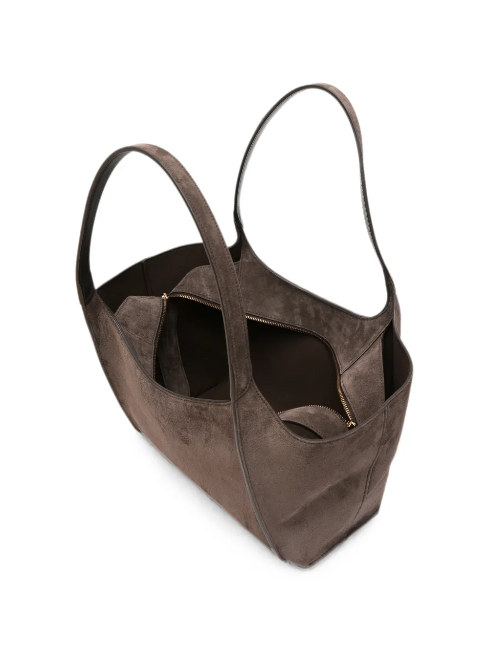 Tod's Kleine T-Timeless suède shopper Bruin