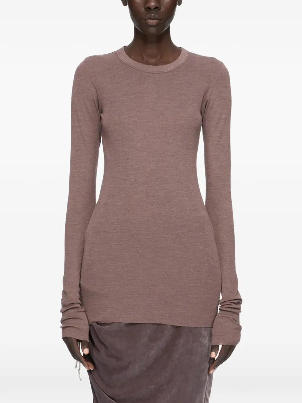 Rick Owens rib T-shirt - Nude