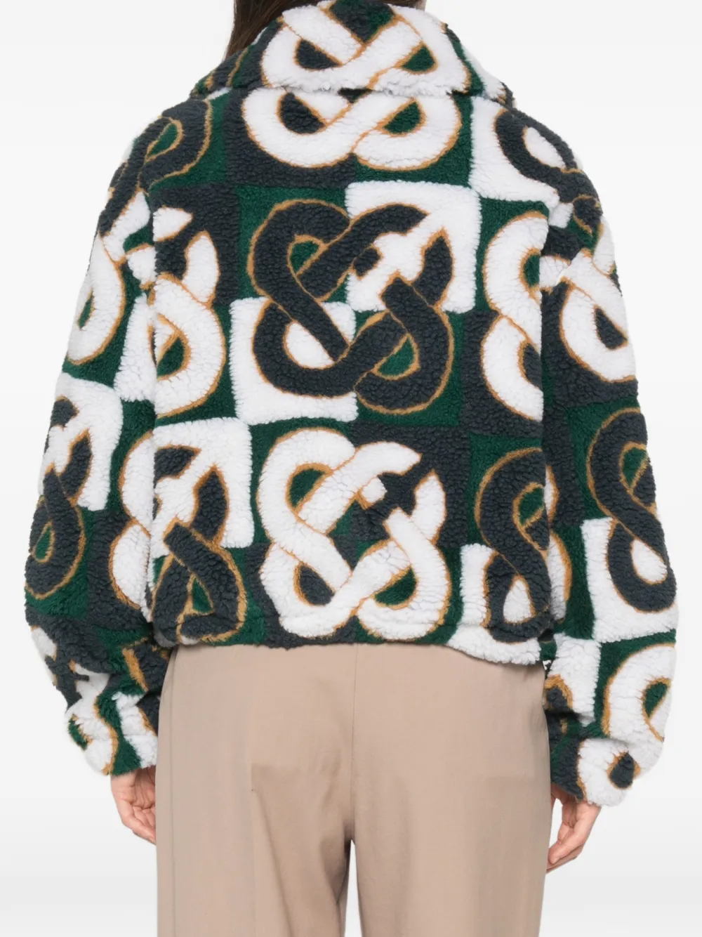 Casablanca Jack met monogramprint en ritssluiting Wit