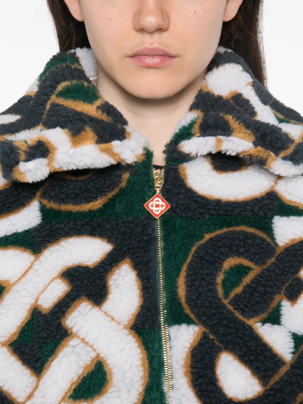 Casablanca Jack met monogramprint en ritssluiting Wit