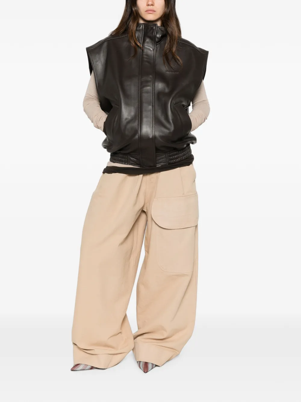 Balenciaga Mouwloos jack Bruin