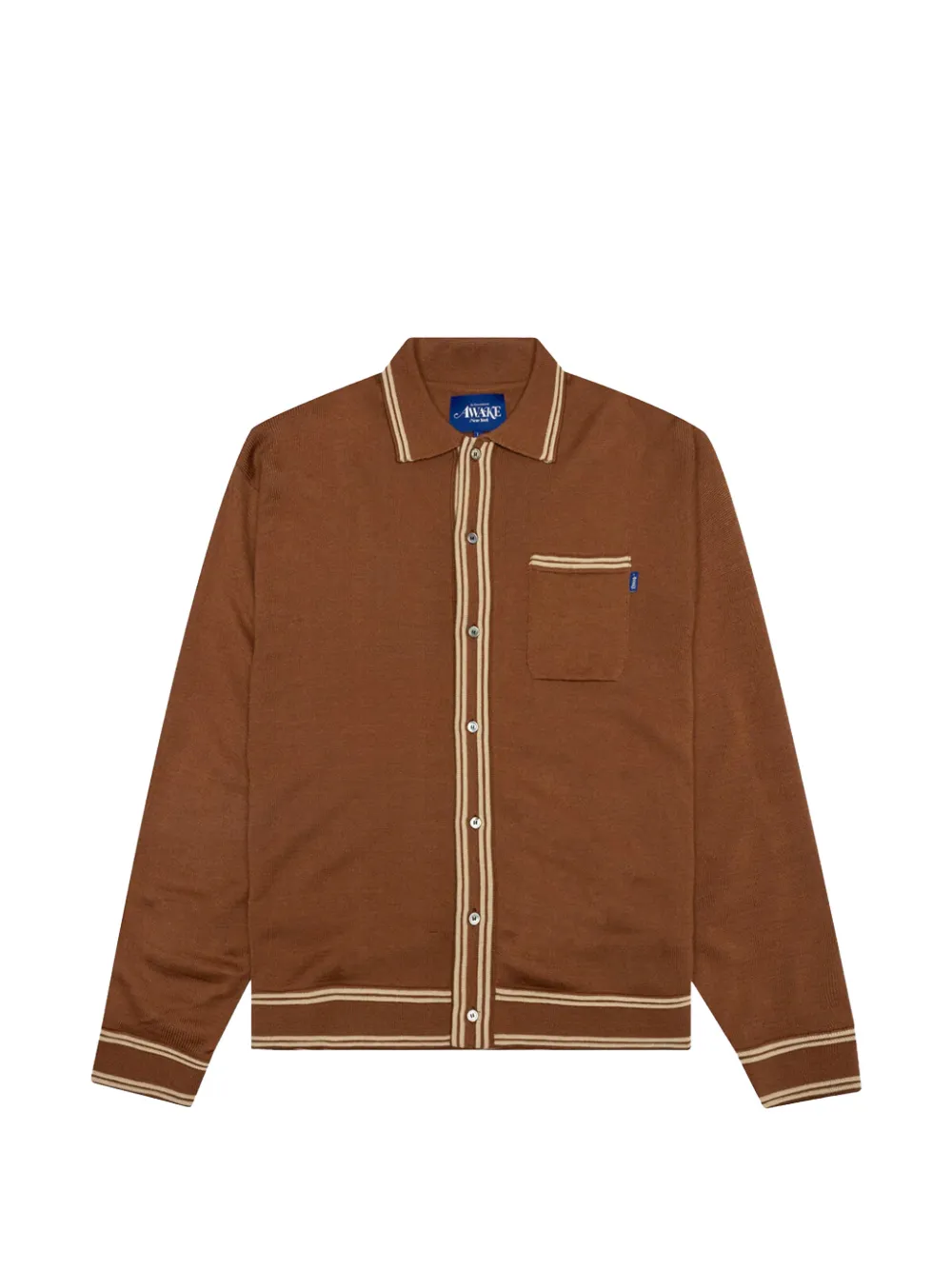 Awake NY striped-trim cardigan - Braun