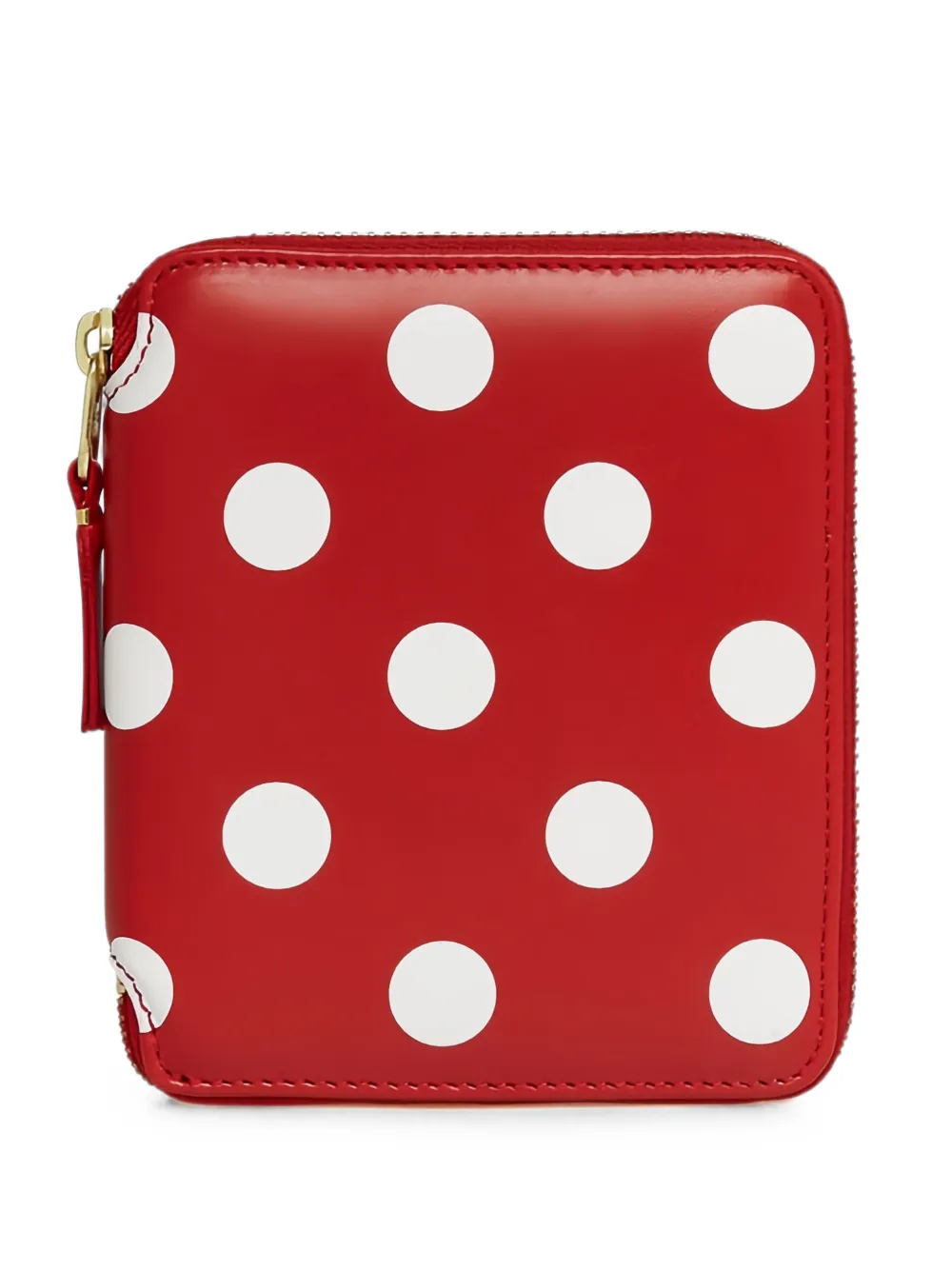Comme Des Garçons polka-dot zip-around wallet - Rosso