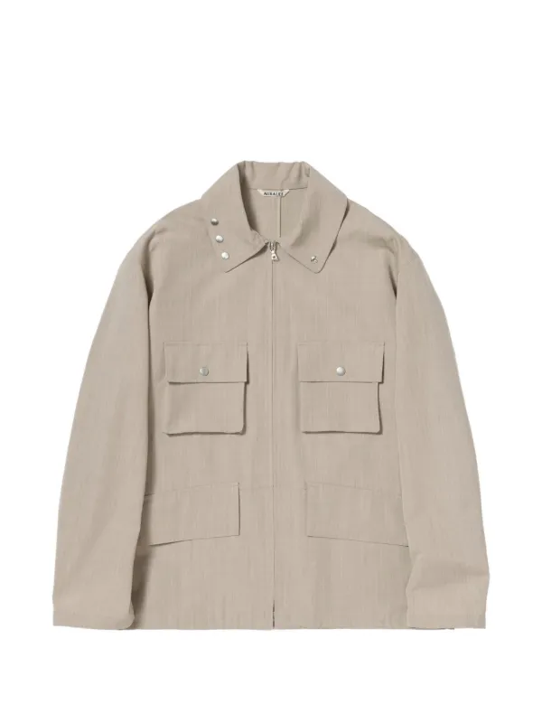 Auralee Button-detail Jacket in Neutrals