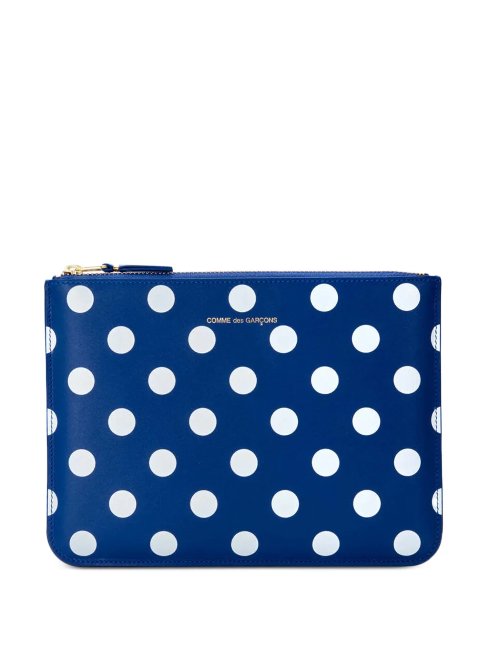 Comme Des Garçons Wallet Pouch a pois con zip - Blu