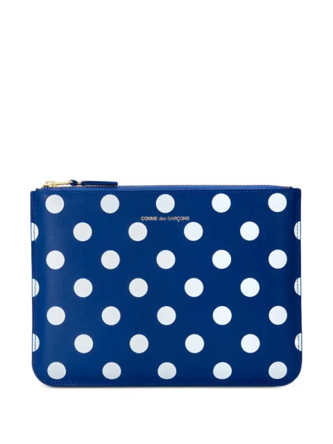 Comme Des Garçons Wallet cartera con estampado de lunares y cierre