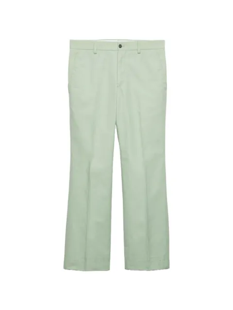 Prada pressed-crease poplin trousers