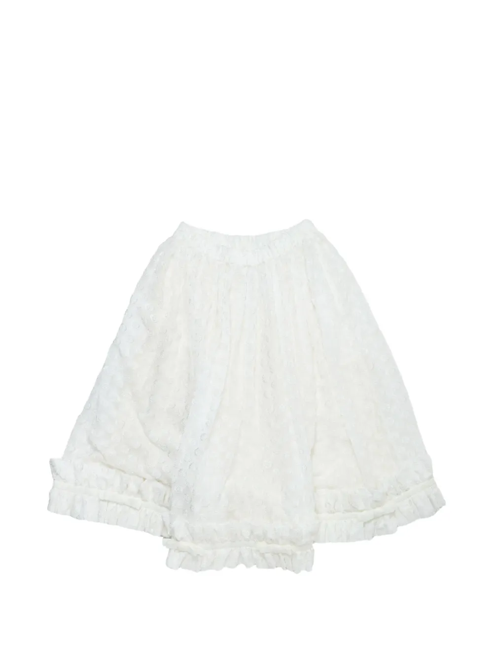 Noir Kei Ninomiya polka-dot jacquard ruffled mini skirt - Weiß