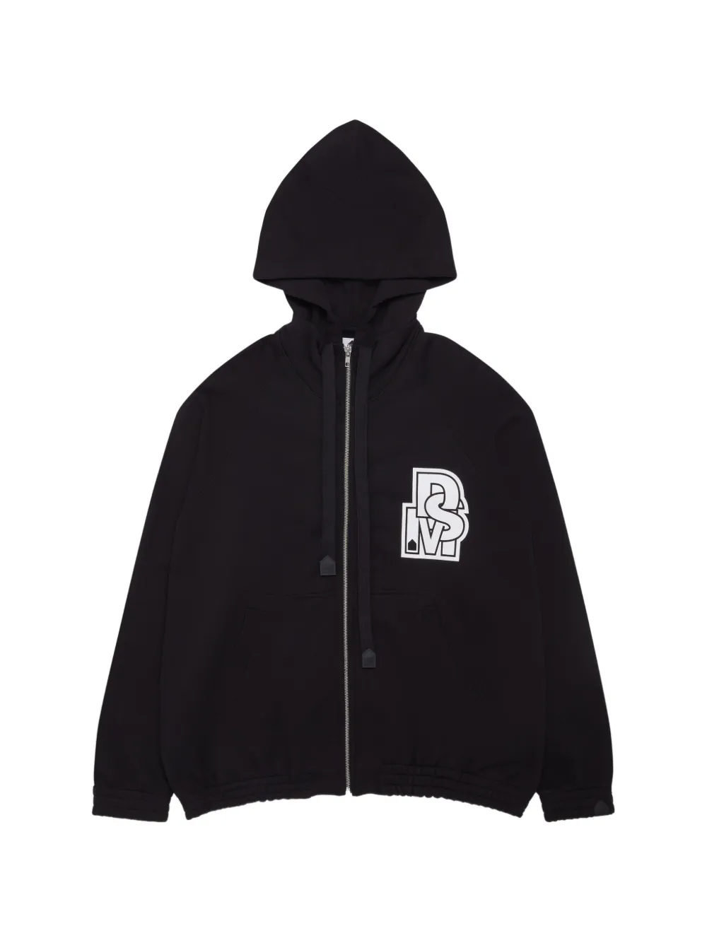 Noir Kei Ninomiya graphic-print zip-up hoodie - Nero