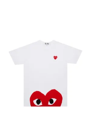 Comme Des Garçons Play heart-print Cotton T-shirt | White | FARFETCH