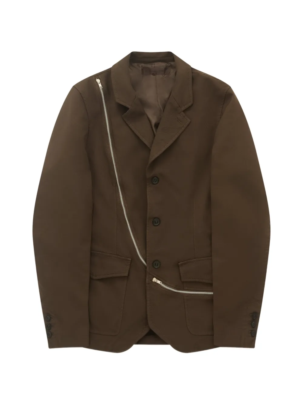 Comme Des Garçons Shirt zip-detail twill jacket - Braun
