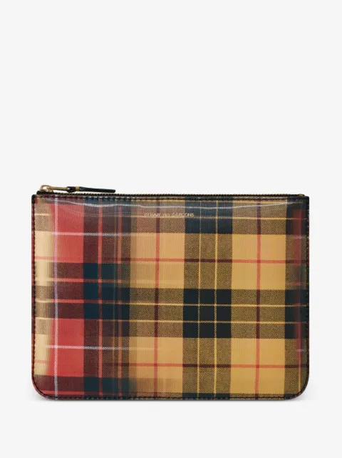 Comme Des Garçons Wallet lenticular tartan zip pouch