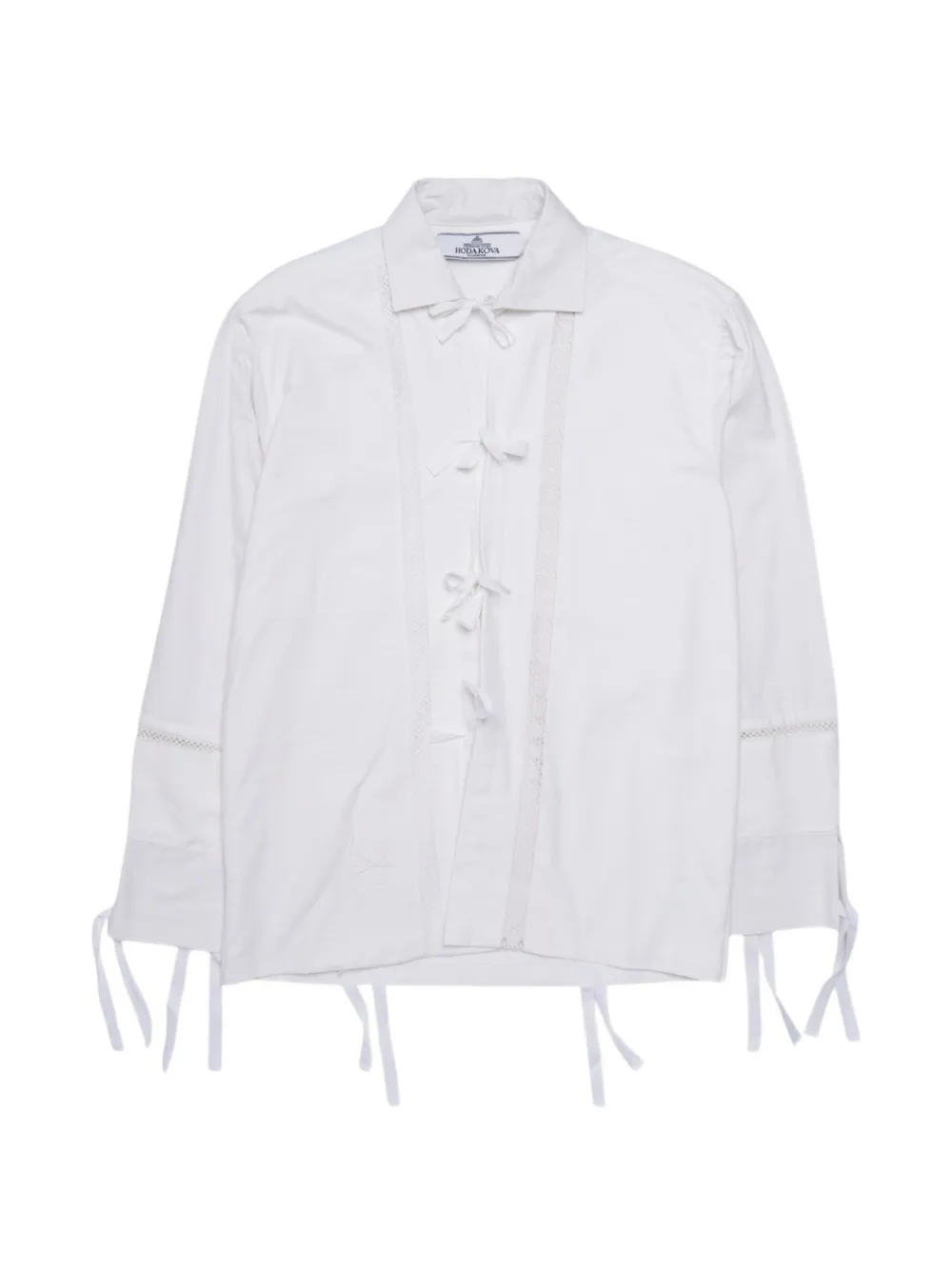 HODAKOVA Pillow Case lace-trim shirt - Bianco