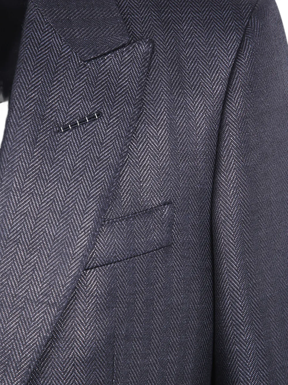 TOM FORD Wollen blazer met visgraatpatroon Zwart
