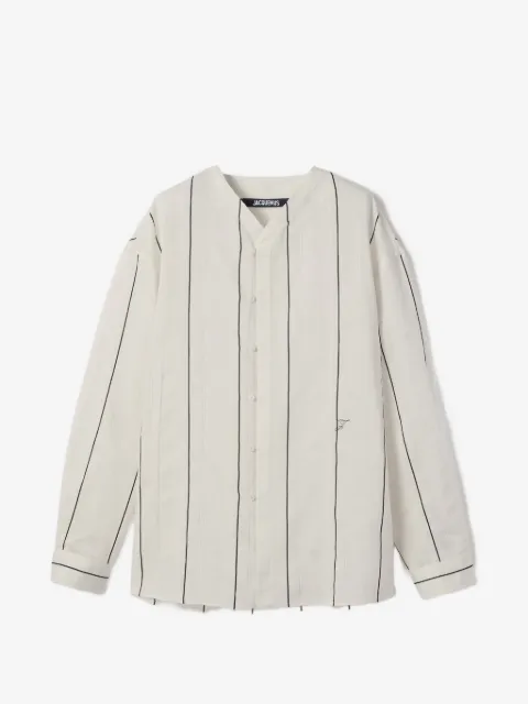 Jacquemus camisa con rayas verticales sin cuello