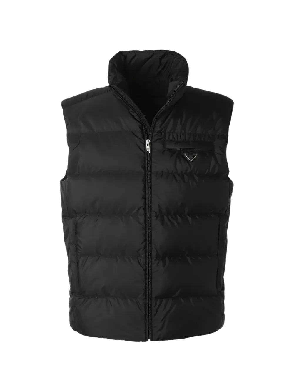 Prada padded logo-plaque vest - Schwarz
