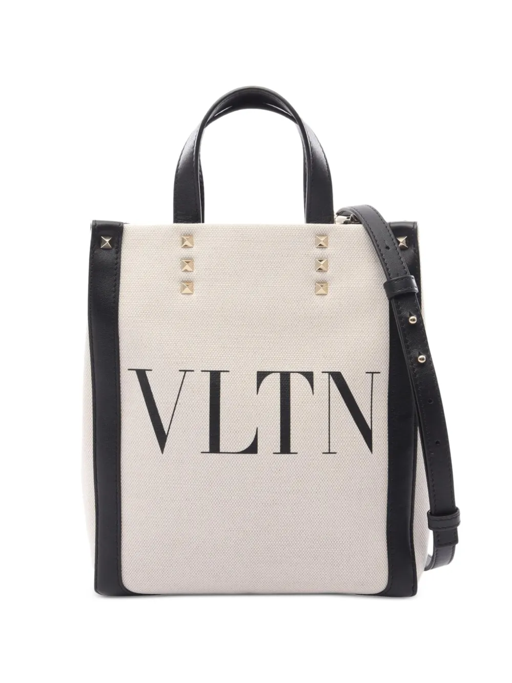 Valentino Garavani Pre-Owned Borsa tote Rockstud VLTN con logo anni 2010 - Toni neutri