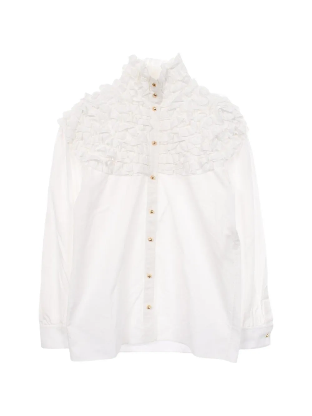 Pre-owned Louis Vuitton 2000s Frilled Shirt In White