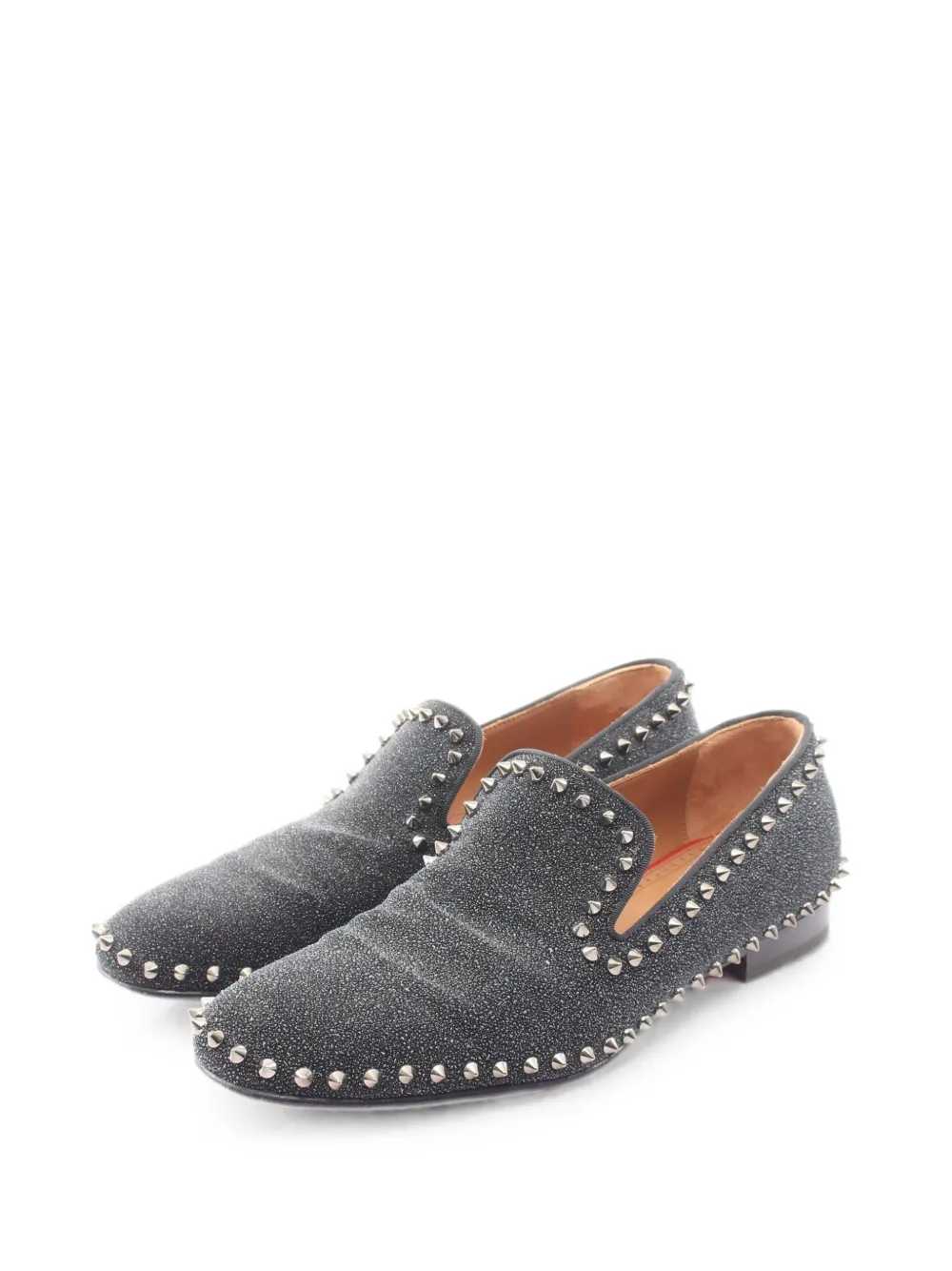 Christian Louboutin Pre-Owned 2000s Slip-On-Schuhe mit Nieten - Schwarz