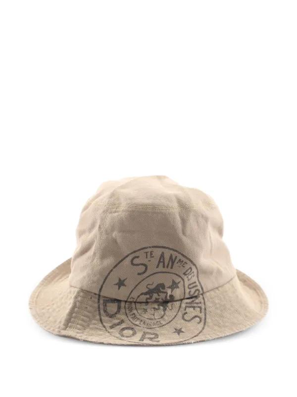 Dior Pre-owned 2010s Logo-print Bucket Hat in Neutrals