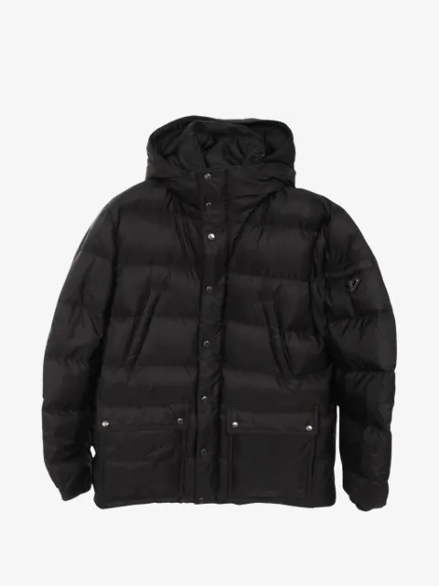 Prada Pre-Owned 2010s Triangle Logo hooded down jacket